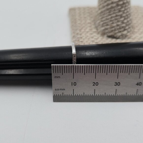 Size 7 Sterling Silver Bar Cubic Zirconia Gems Ring A3885 - Picture 8 of 9